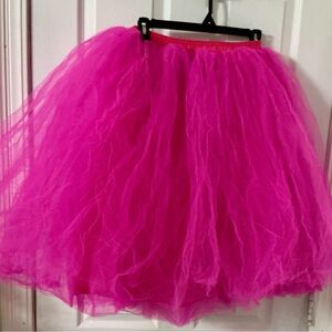 Hot Pink Tulle Circle Skirt - Flared Women’s Skater Skirt